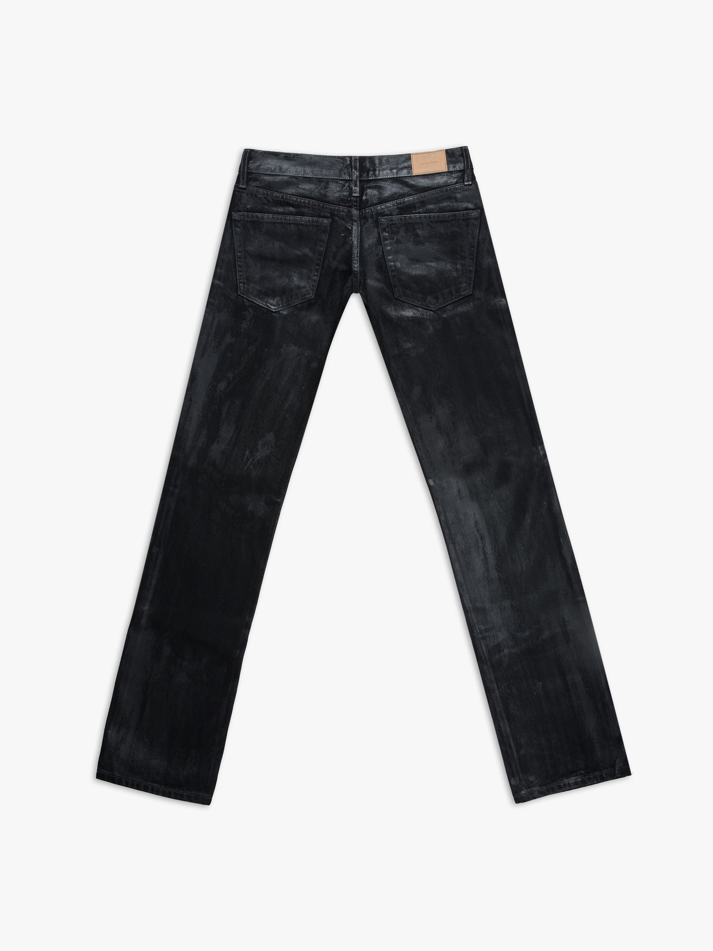 Men's slim straight jean in waxed black