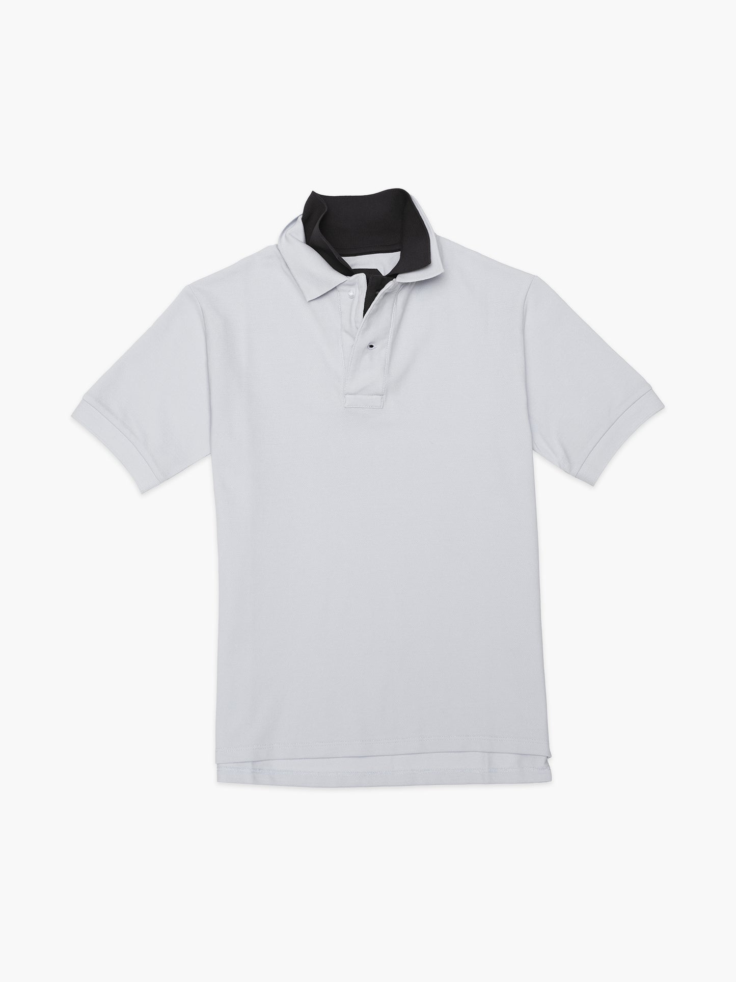 Men's layered polo in blue/black, front view