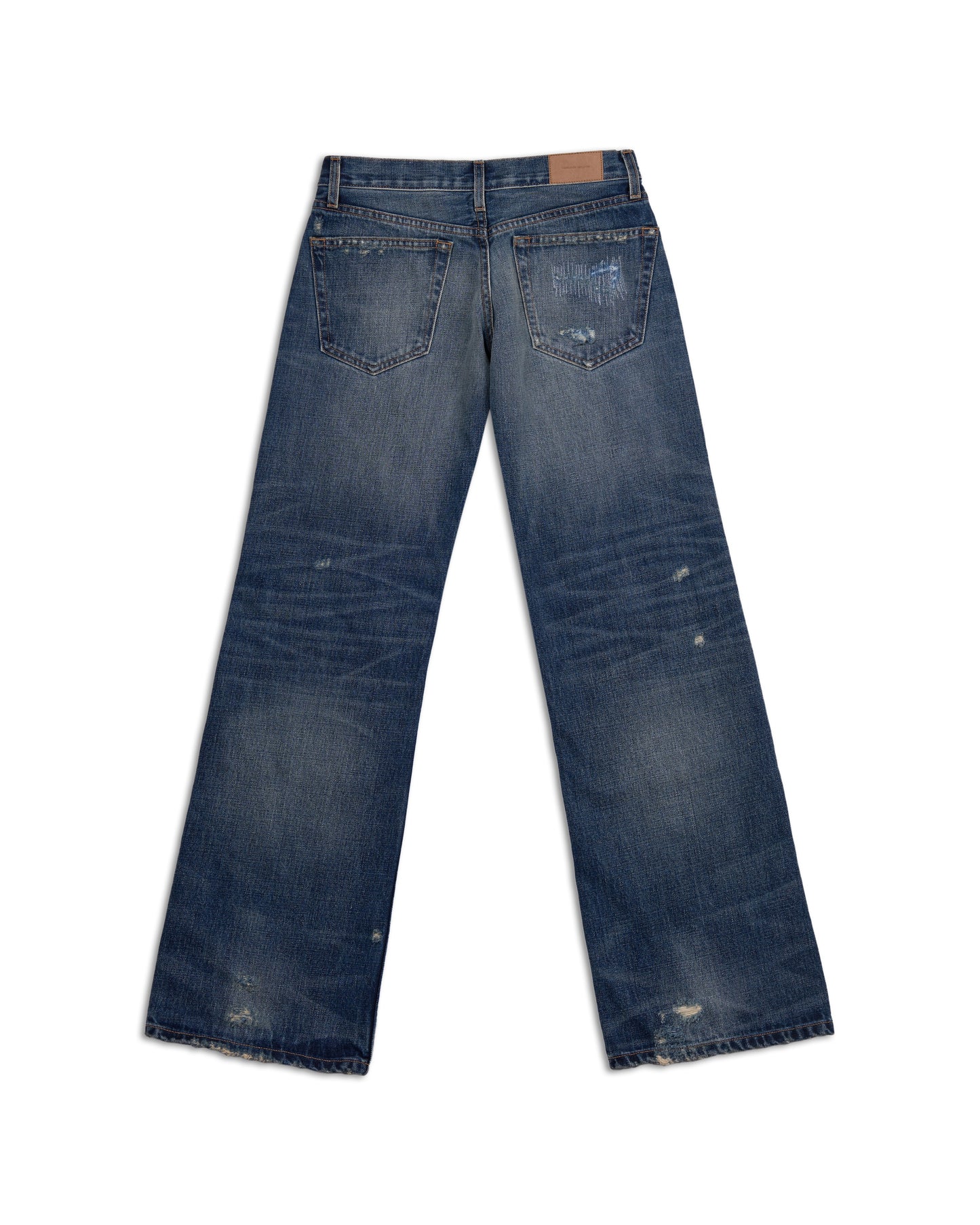 Destroyed Indigo Bootcut Jean / 0016