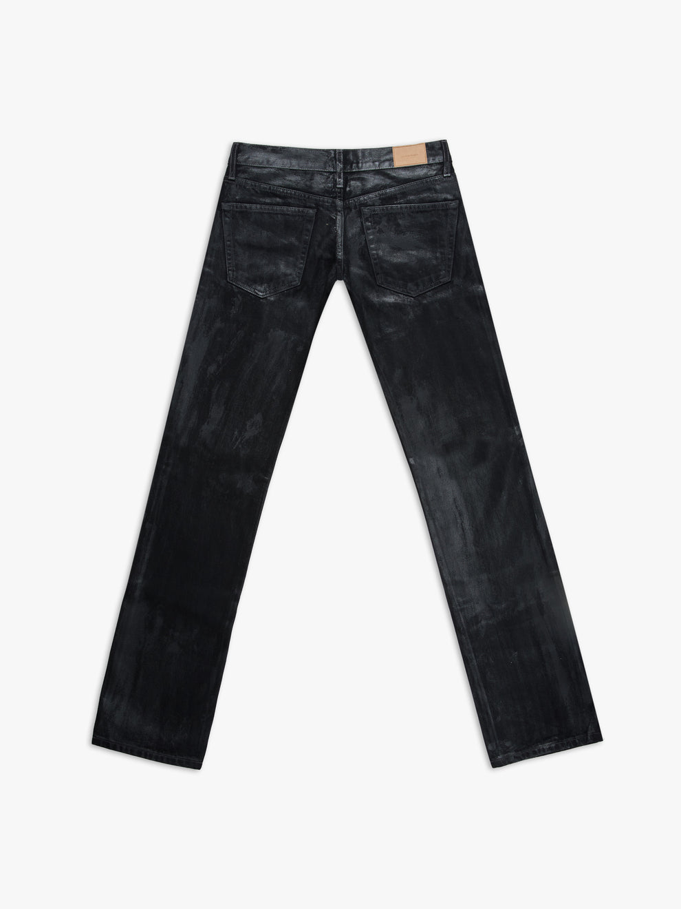 men's slim straight jean in waxed black