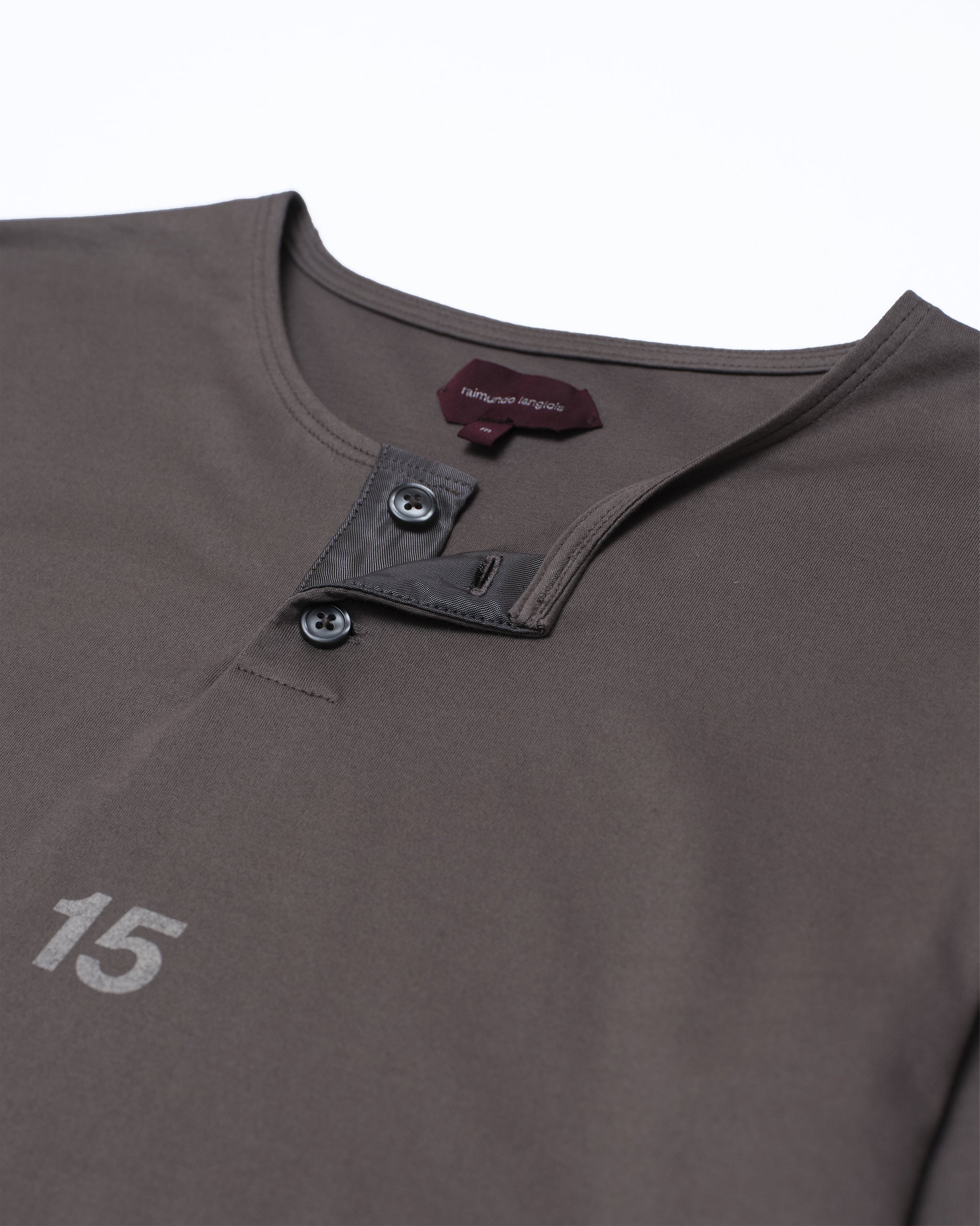 PRINTED HENLEY IN COTTON JERSEY