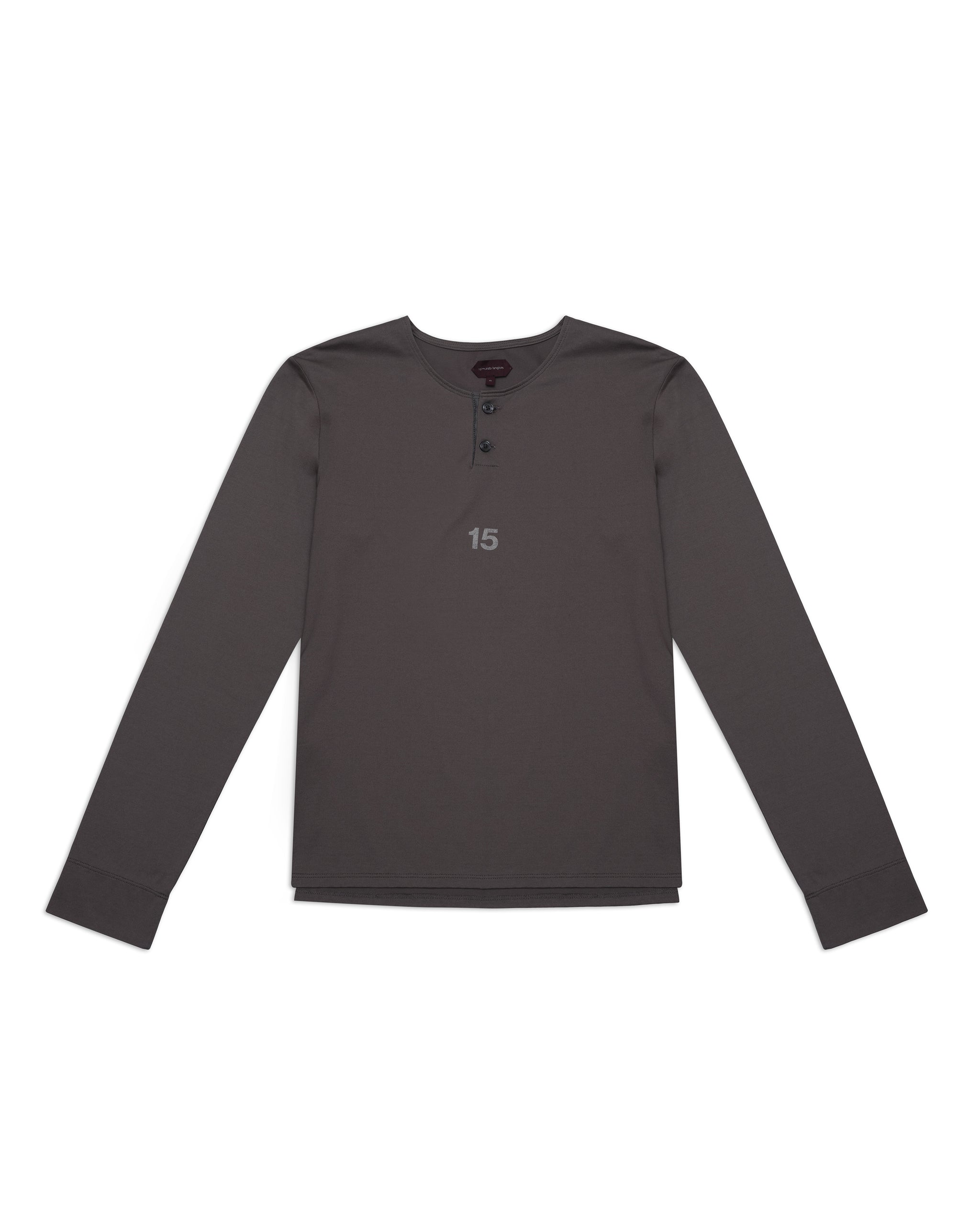 PRINTED HENLEY IN COTTON JERSEY