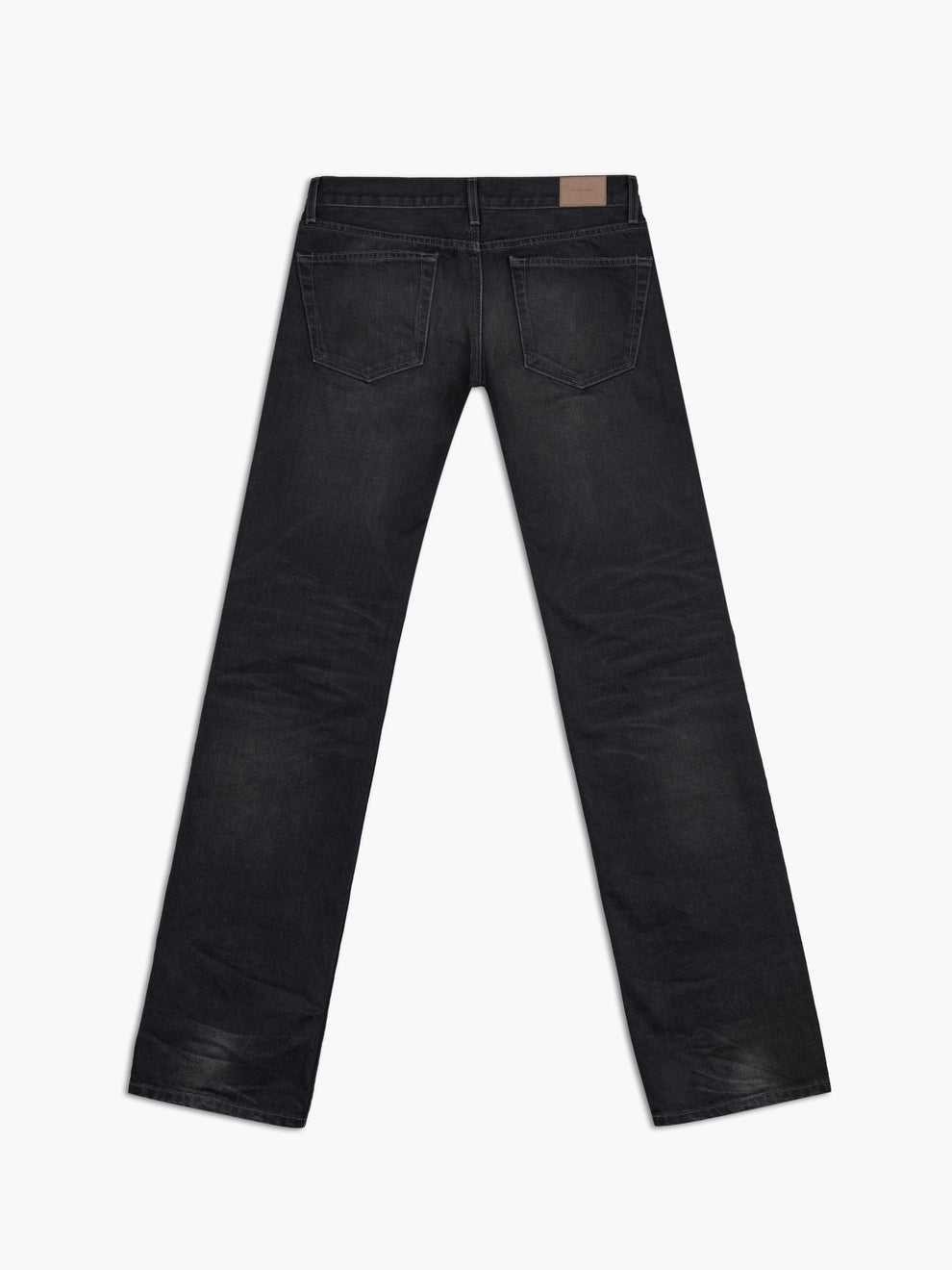 men's slim straight jean in washed black, back view