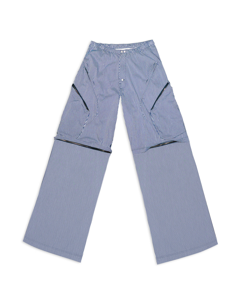 men's zip-off board short in checkered poplin