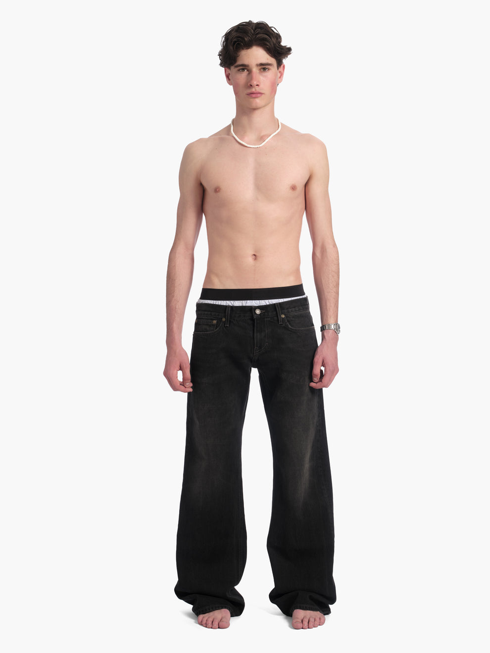 men's bootcut jean in washed black