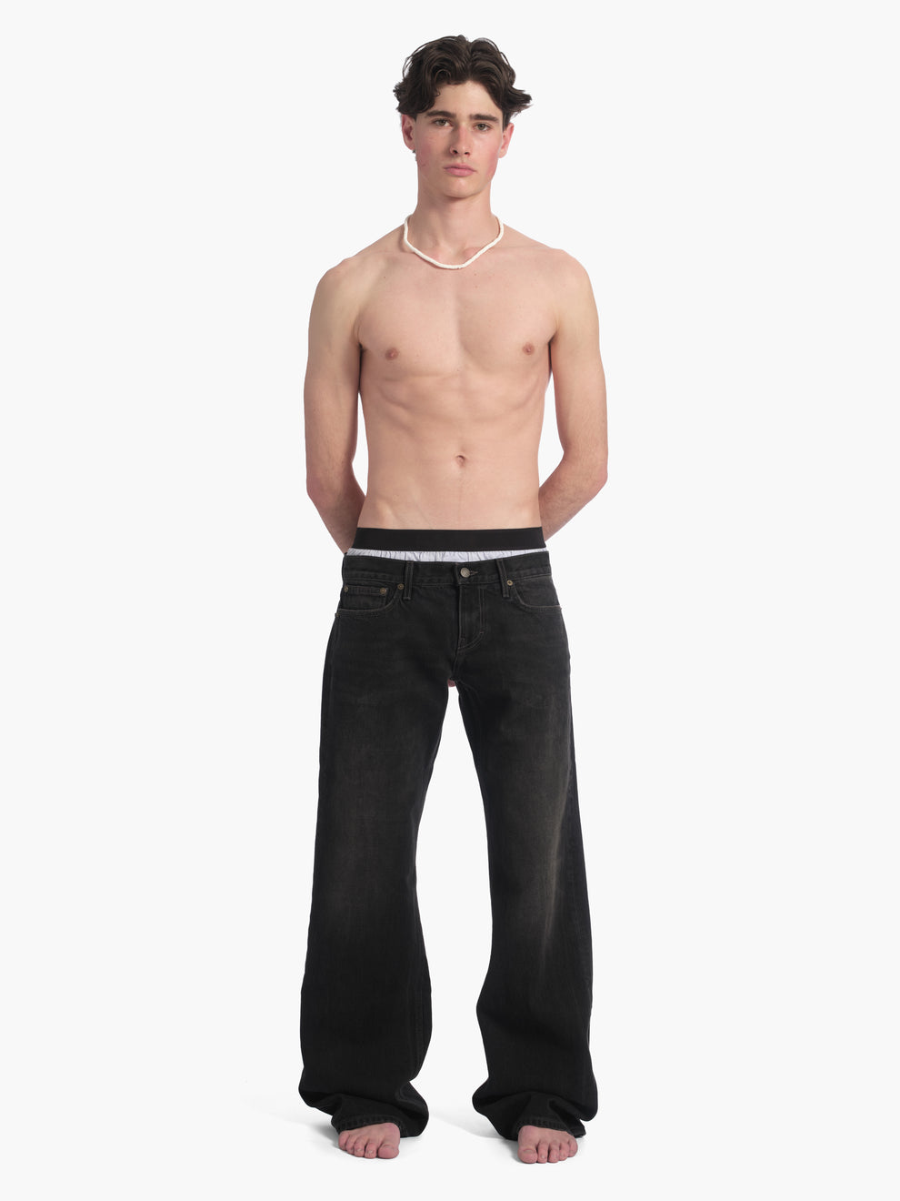 men's bootcut jean in washed black