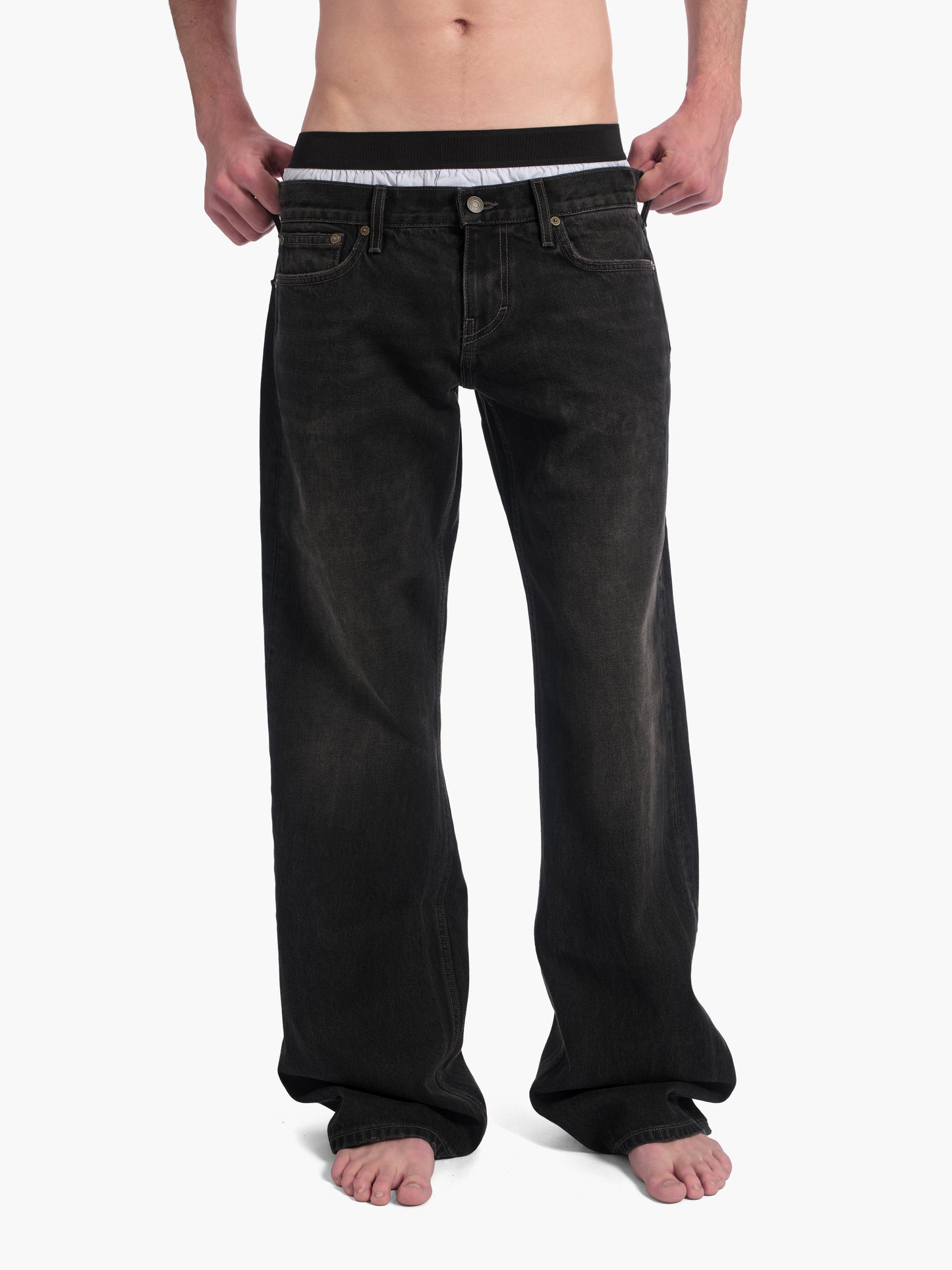 Men's bootcut jean in washed black
