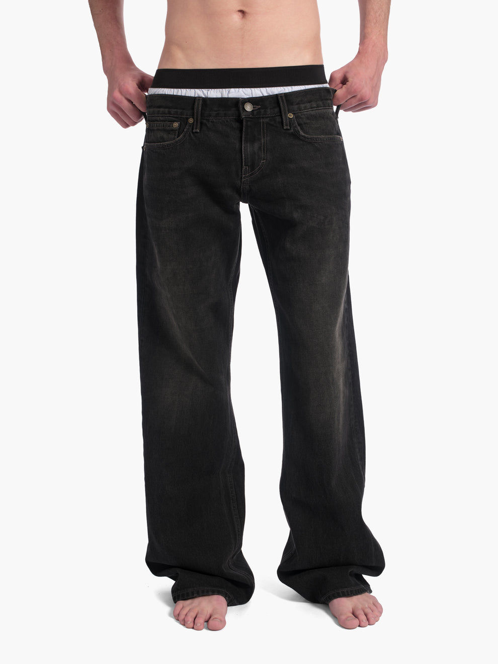 men's bootcut jean in washed black