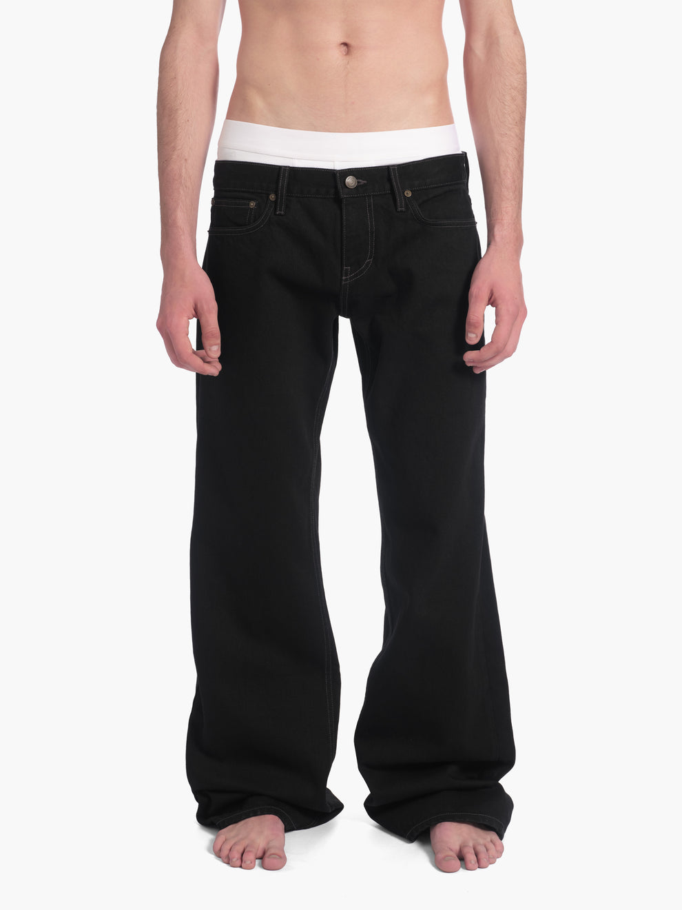men's bootcut jean in black rinse