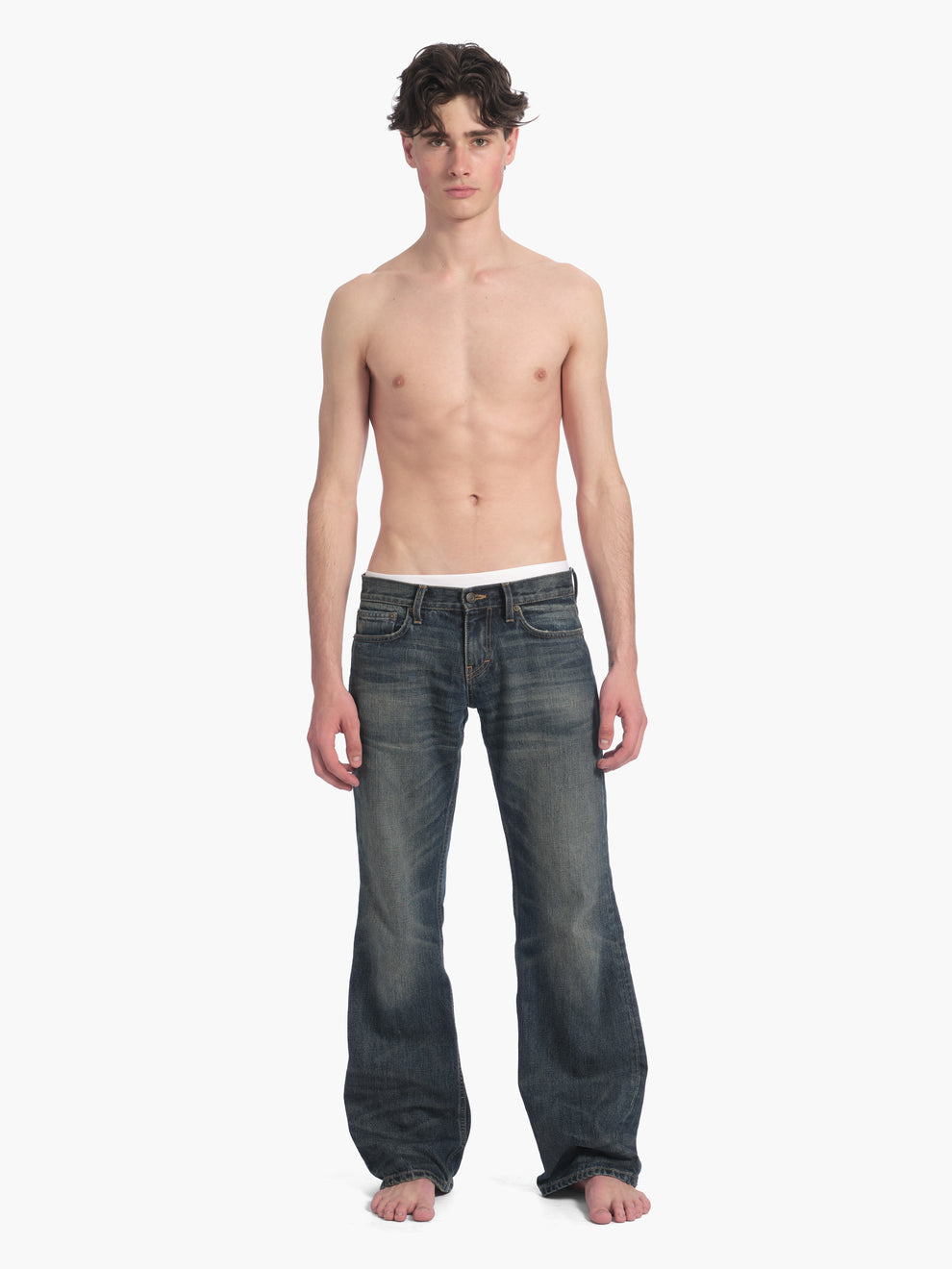 men's bootcut jean in washed indigo