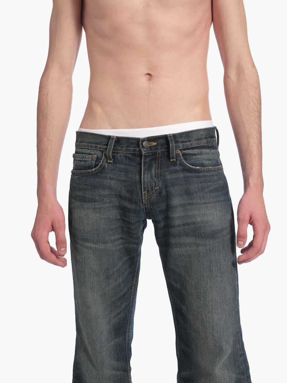 men's bootcut jean in washed indigo