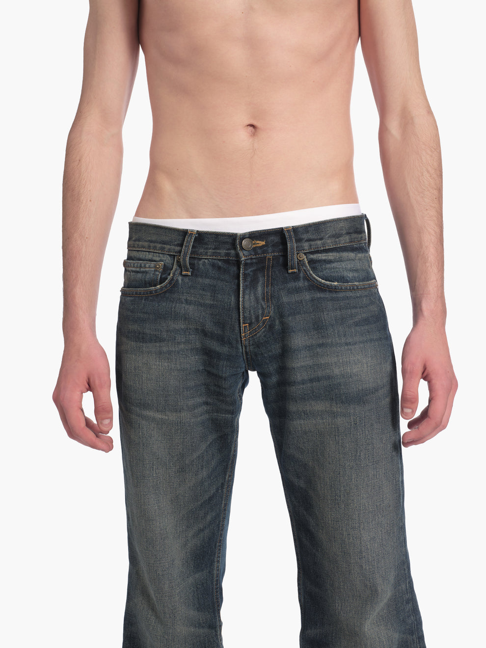 men's bootcut jean in washed indigo