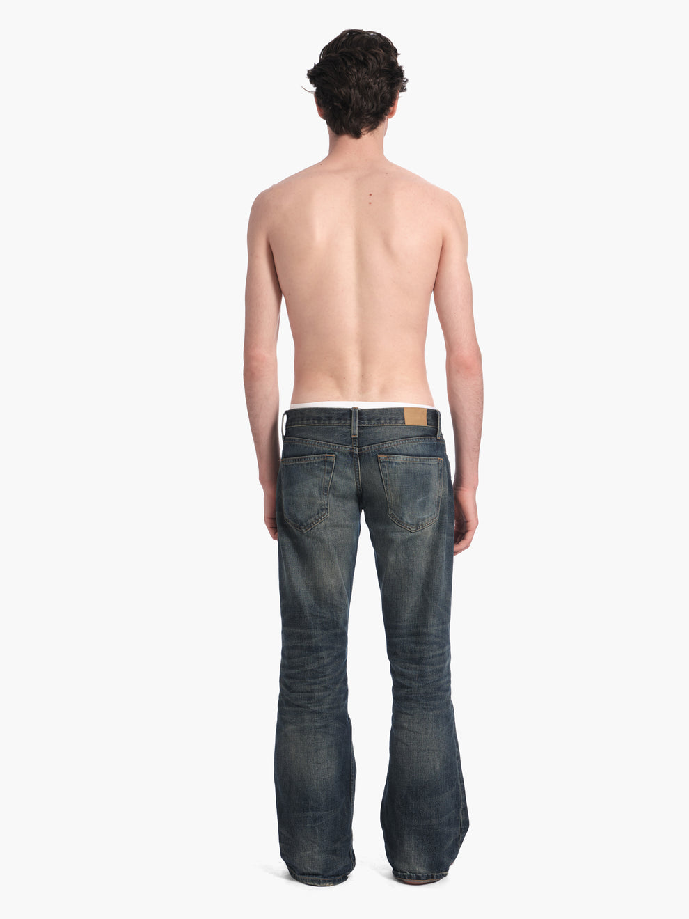 men's bootcut jean in washed indigo