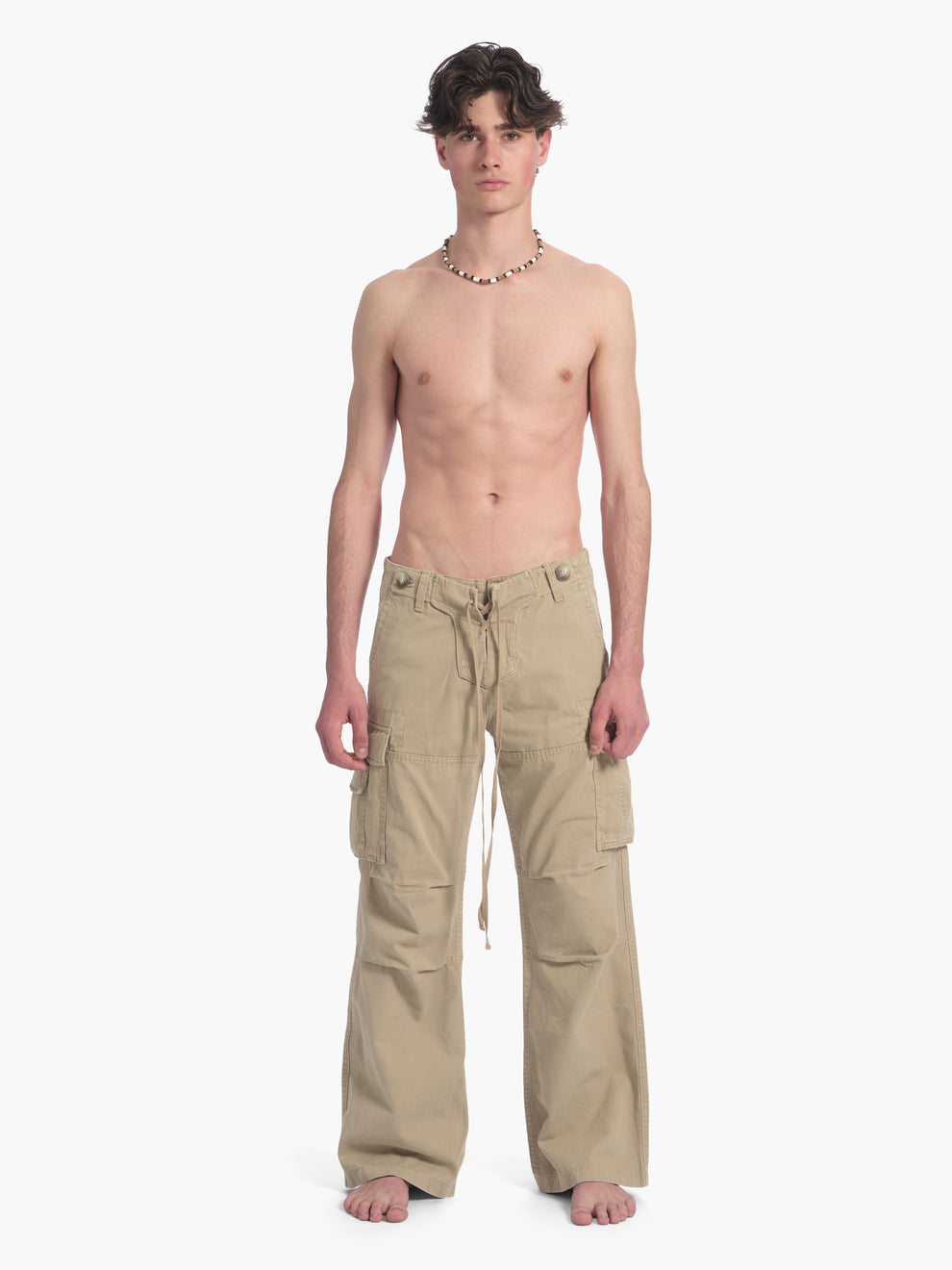 men's double fly cargo pant in tan