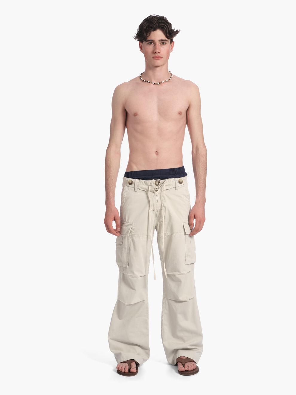 men's double fly cargo pant in light stone