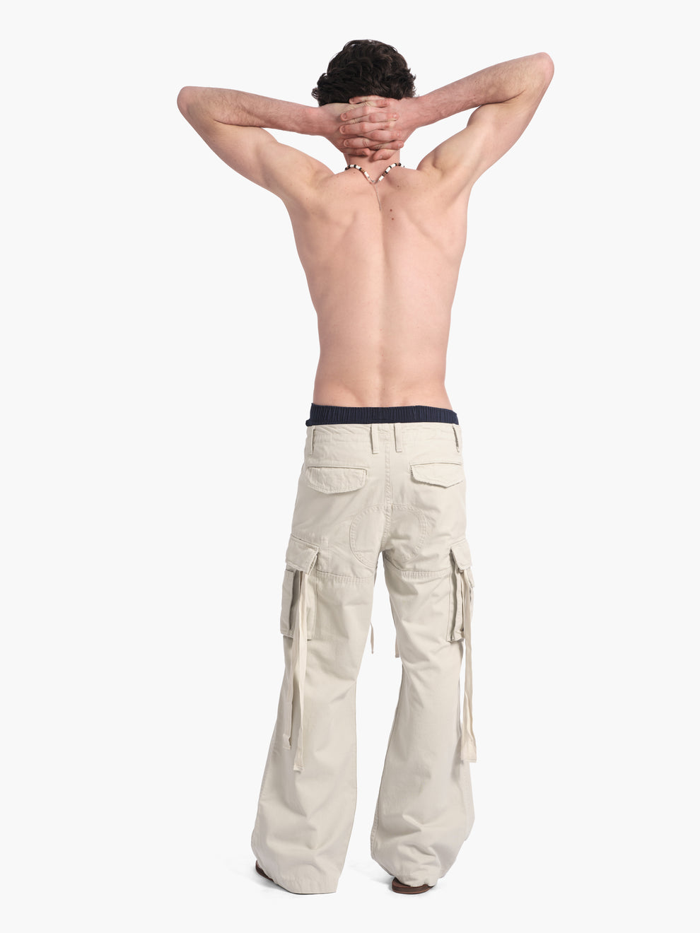 men's double fly cargo pant in light stone