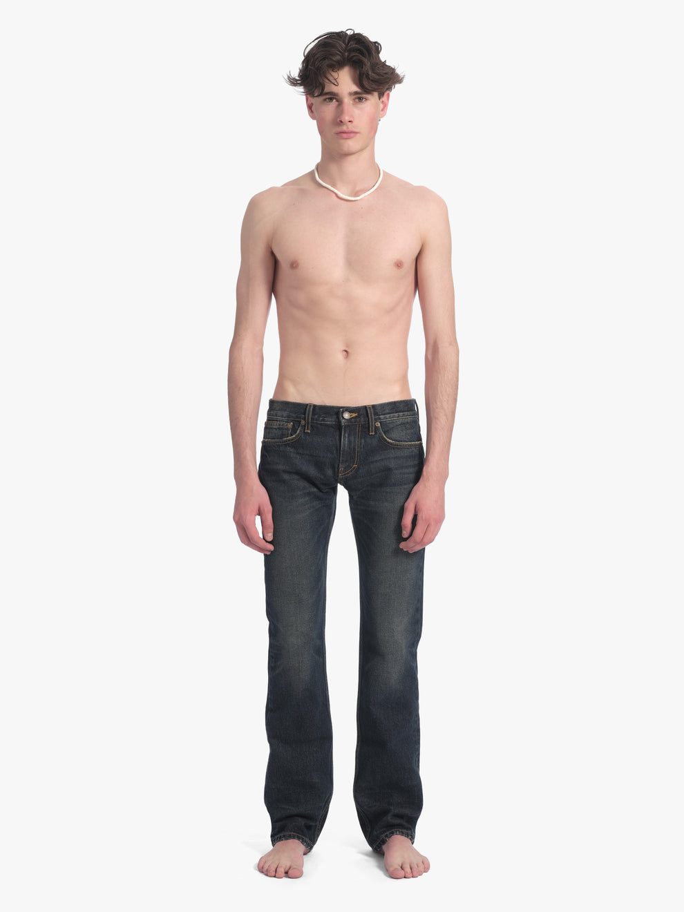 men's slim straight jean in washed indigo