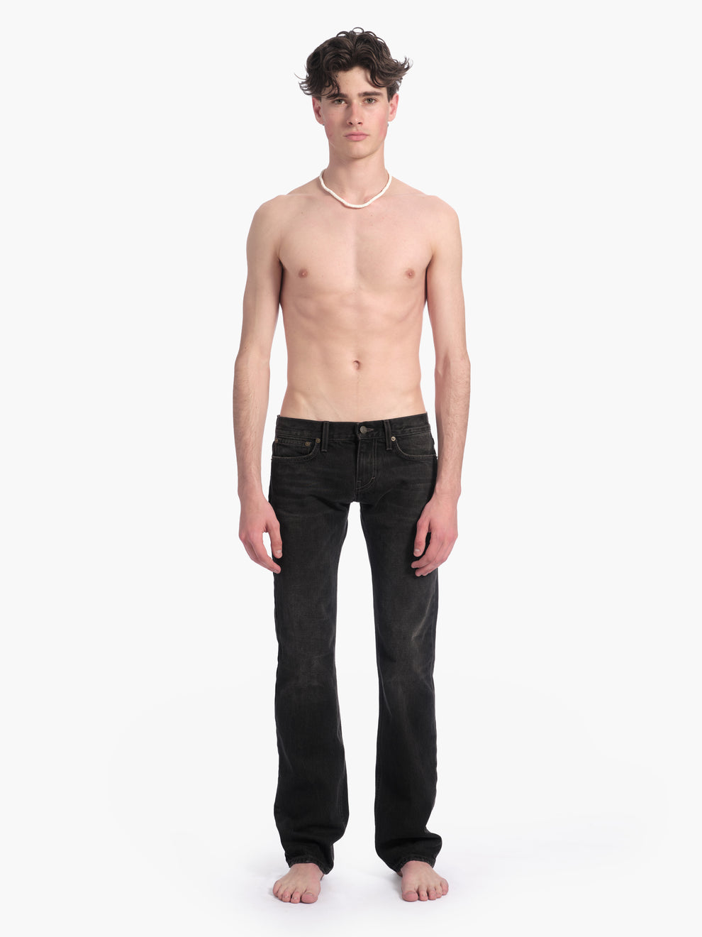 men's slim straight jean in washed black