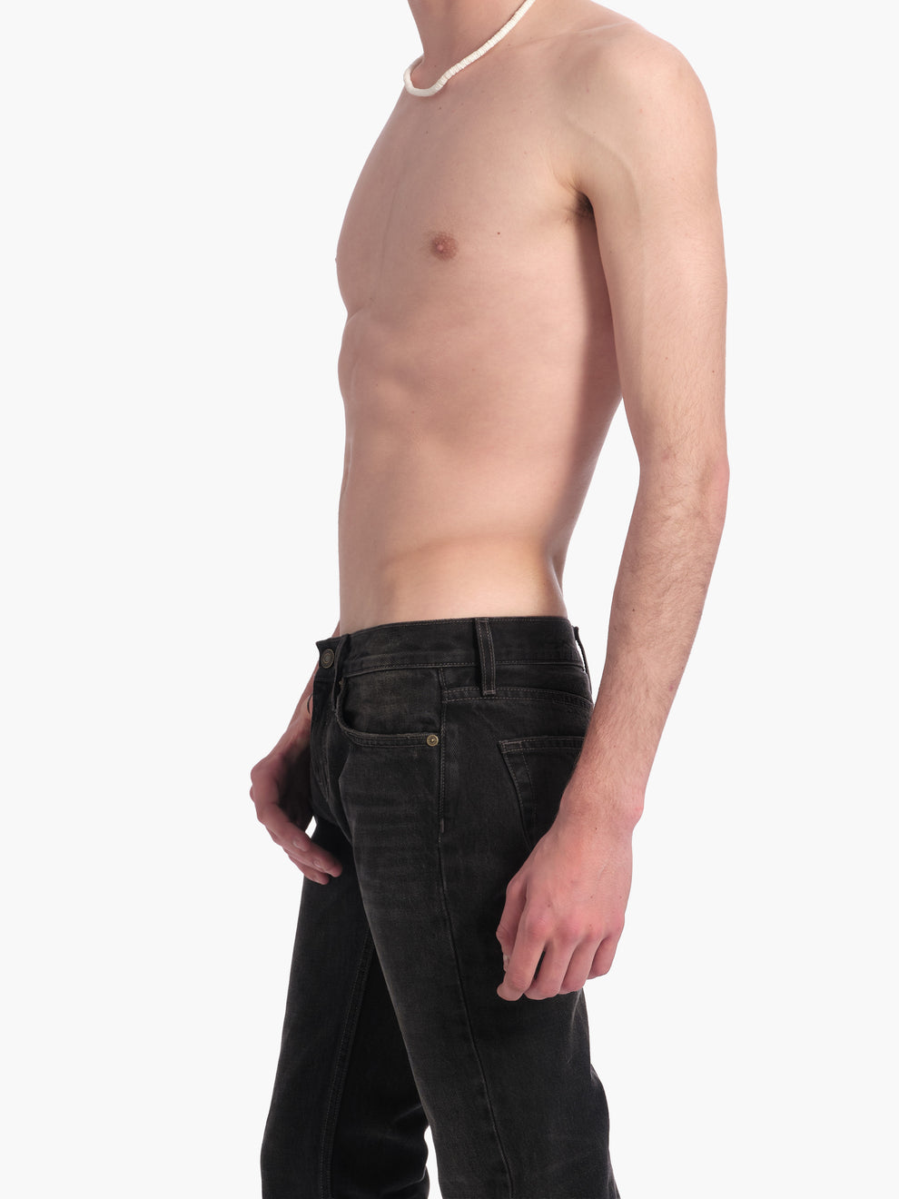 men's slim straight jean in washed black
