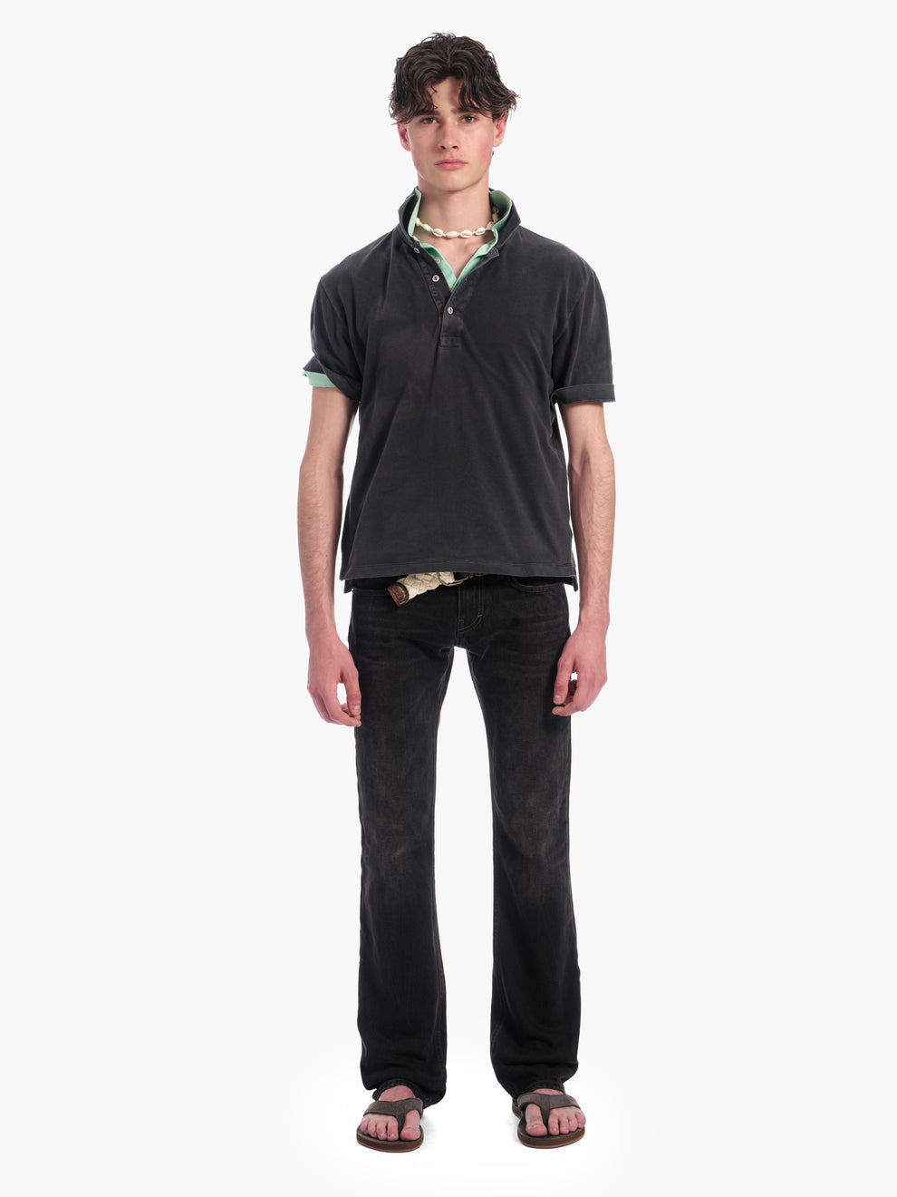 men's slim straight jean in washed black