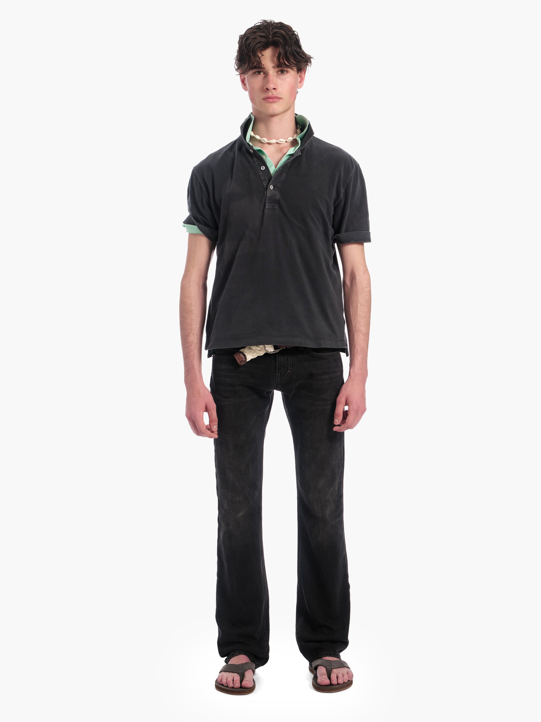 Slim Straight Jean in Washed Black