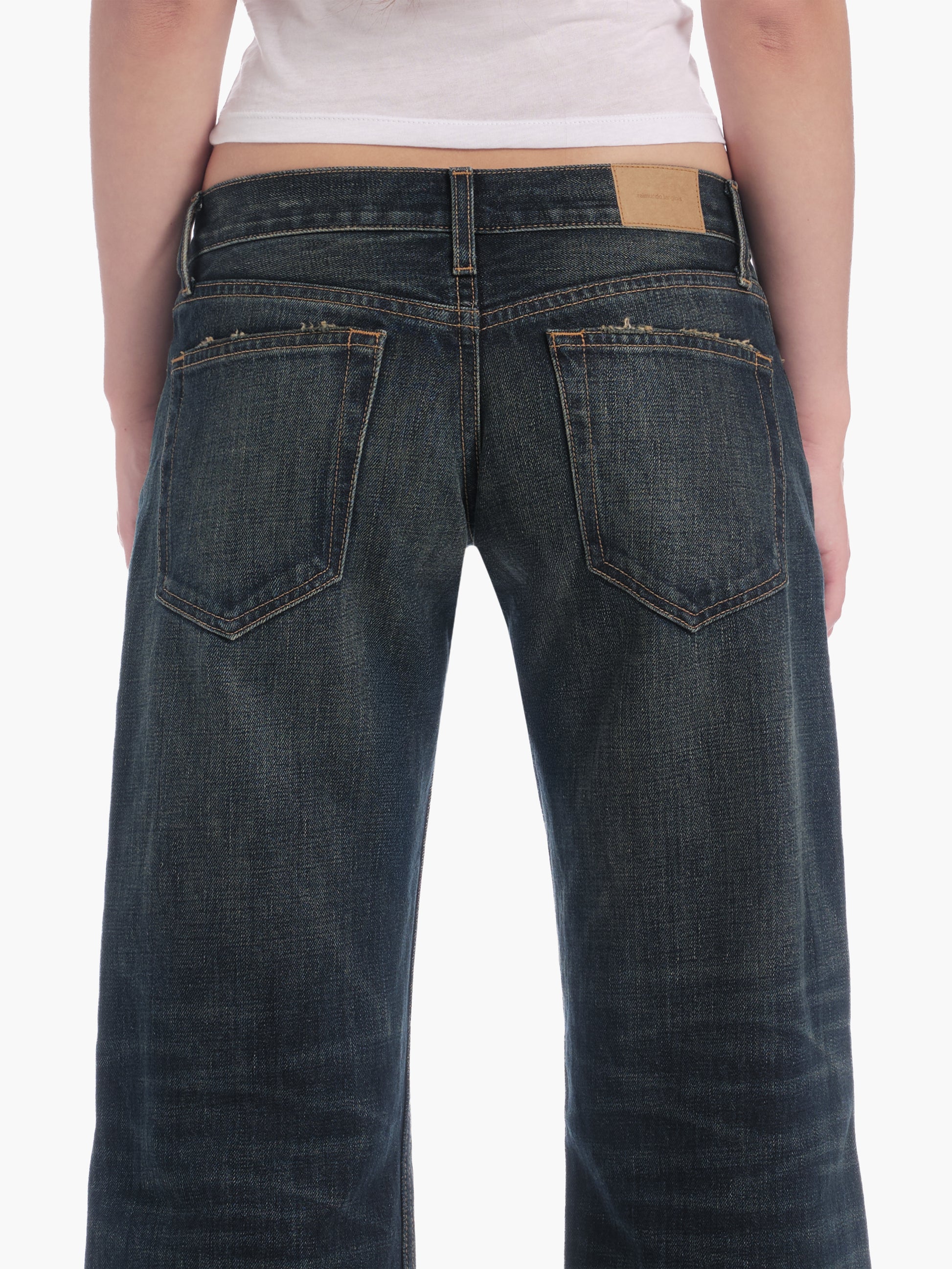 Women's bootcut jean in dark wash, detail