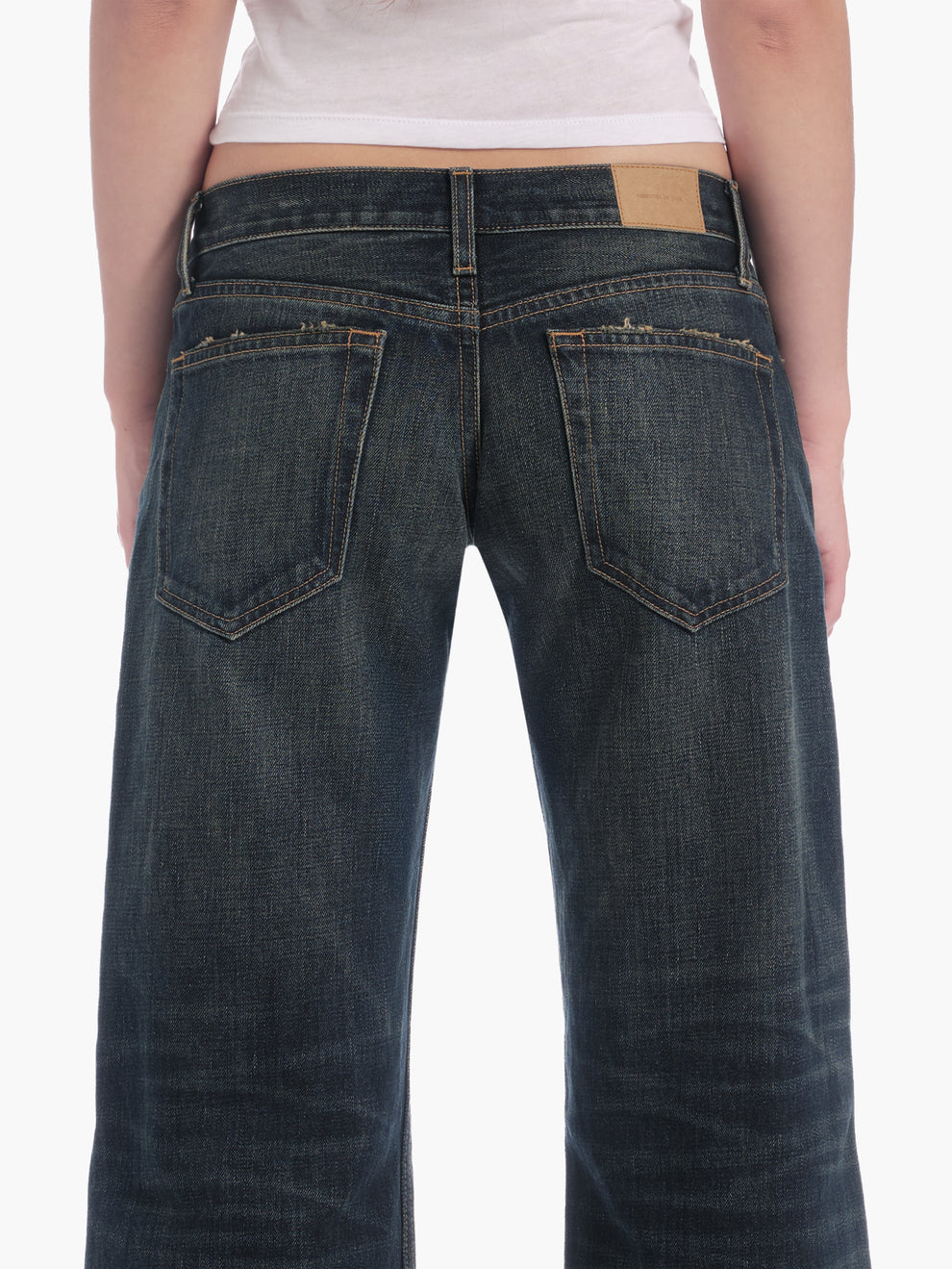 women's bootcut jean in dark wash, detail