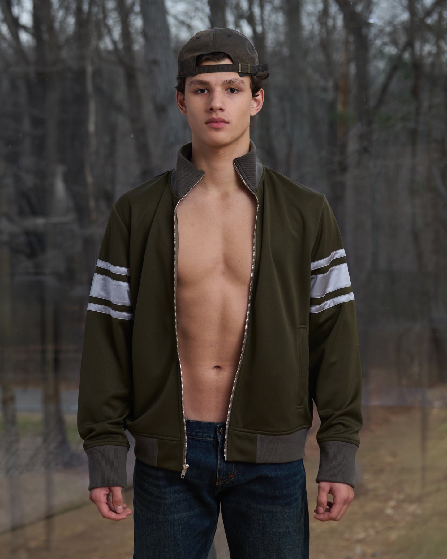 Track Jacket in Satin Tricot