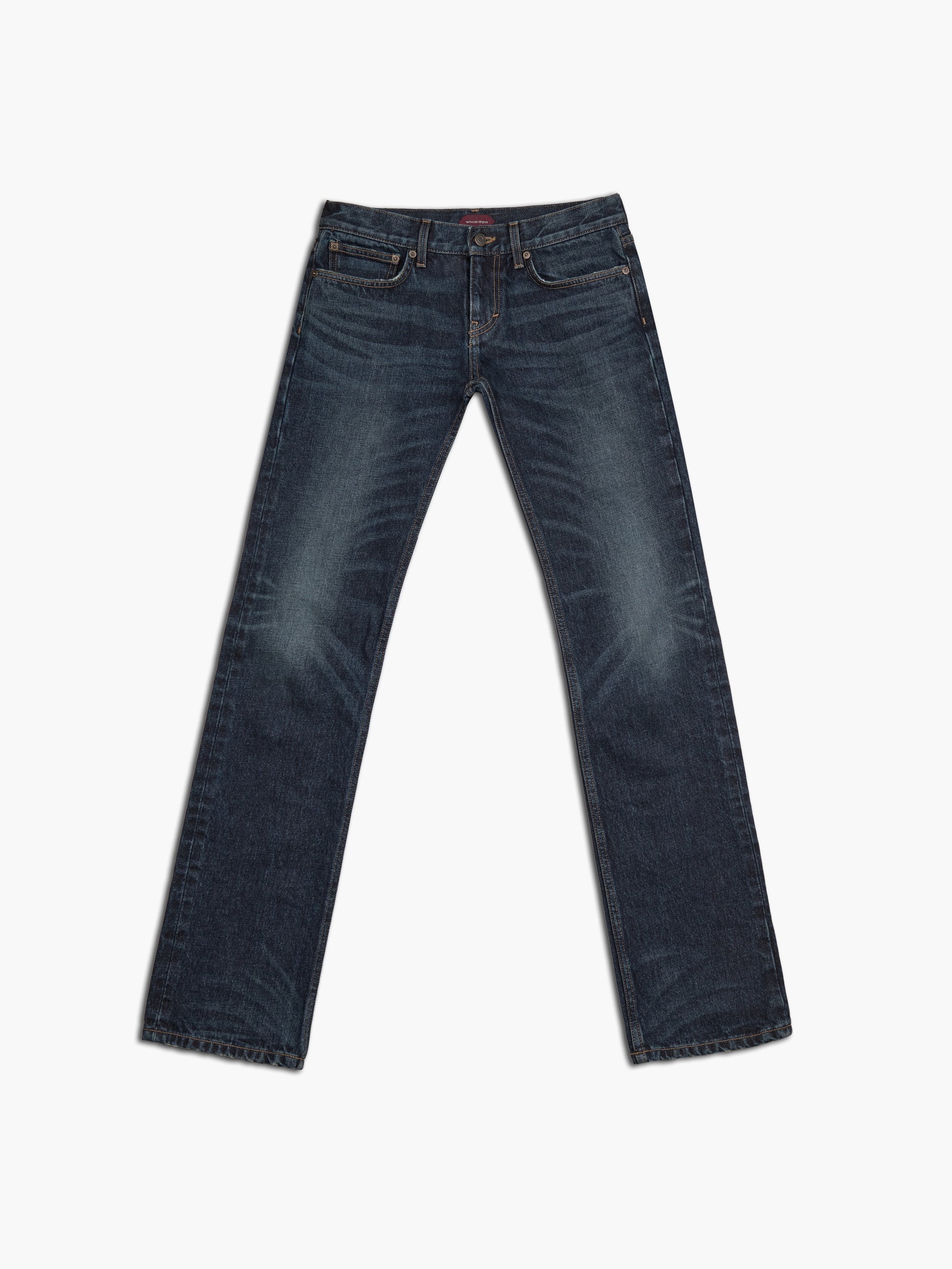 Men's slim straight jean in washed indigo, front view