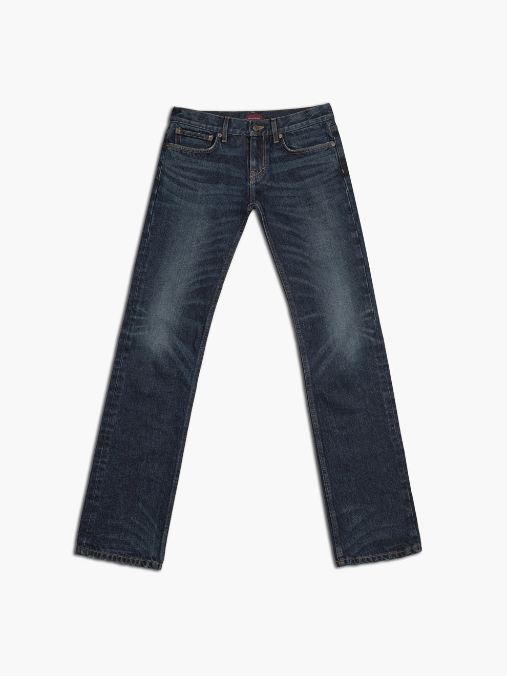 men's slim straight jean in washed indigo, front view