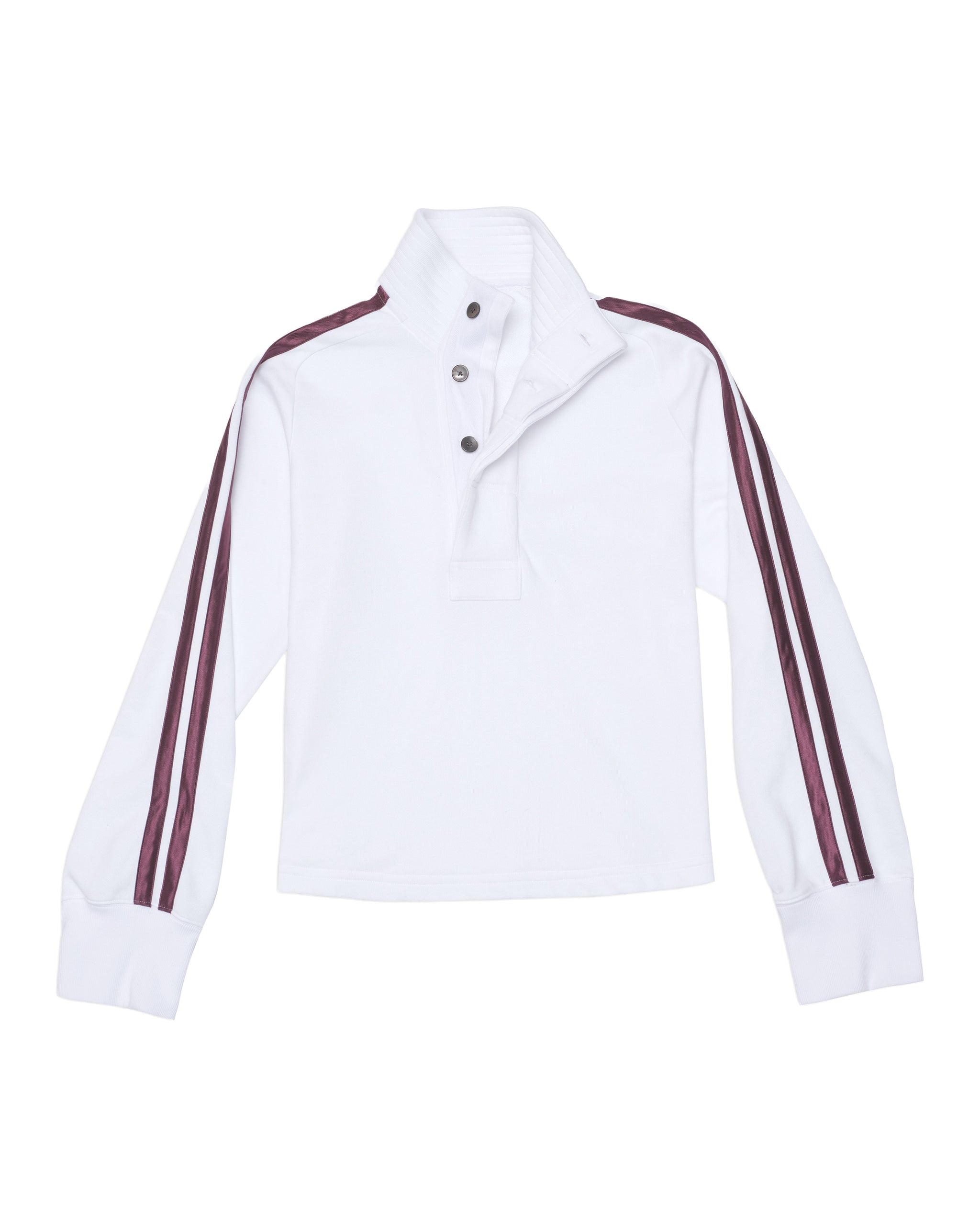 PULLOVER SWEATSHIRT WITH SATIN TRICOT STRIPE