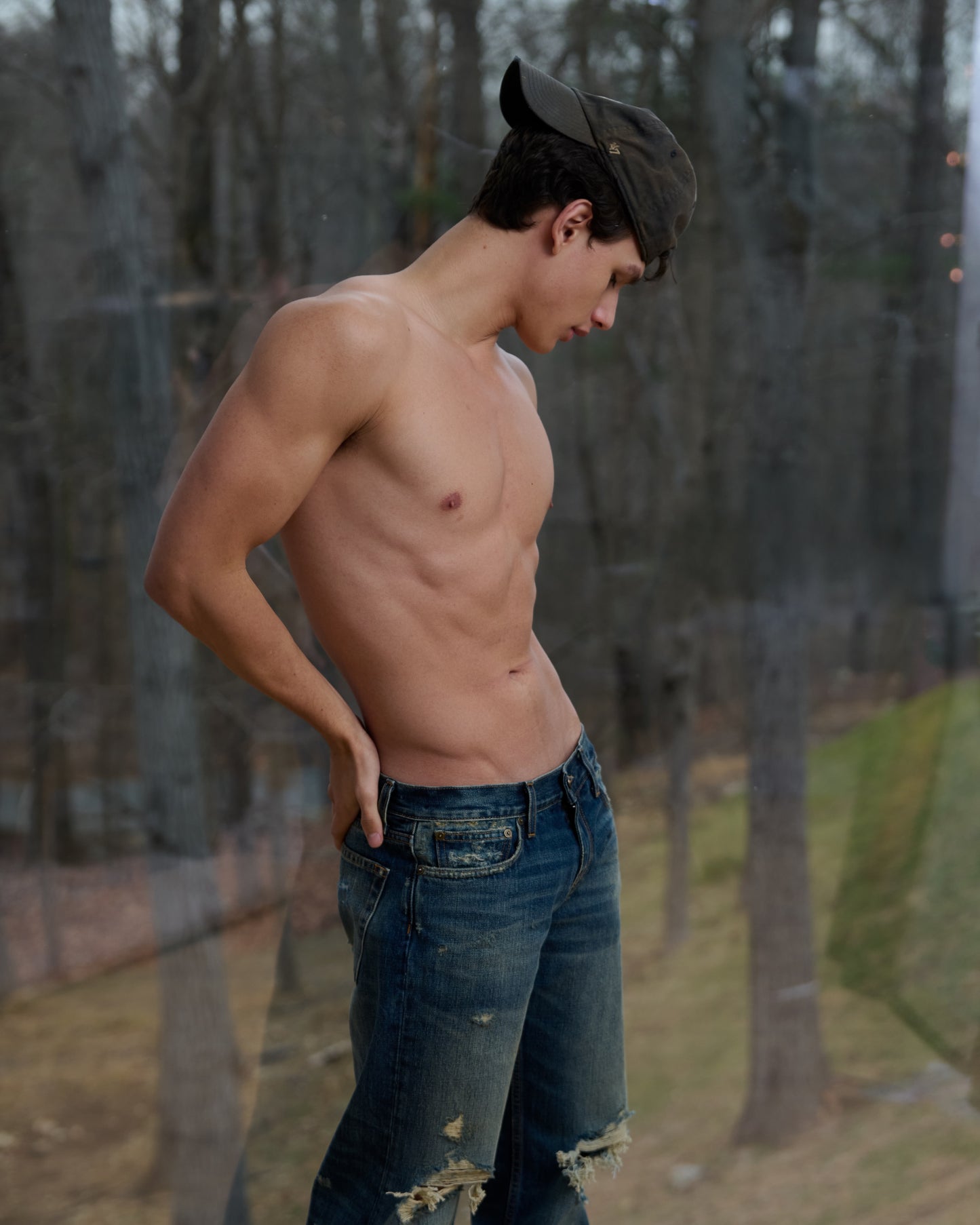 Destroyed Indigo Bootcut Jean / 0016