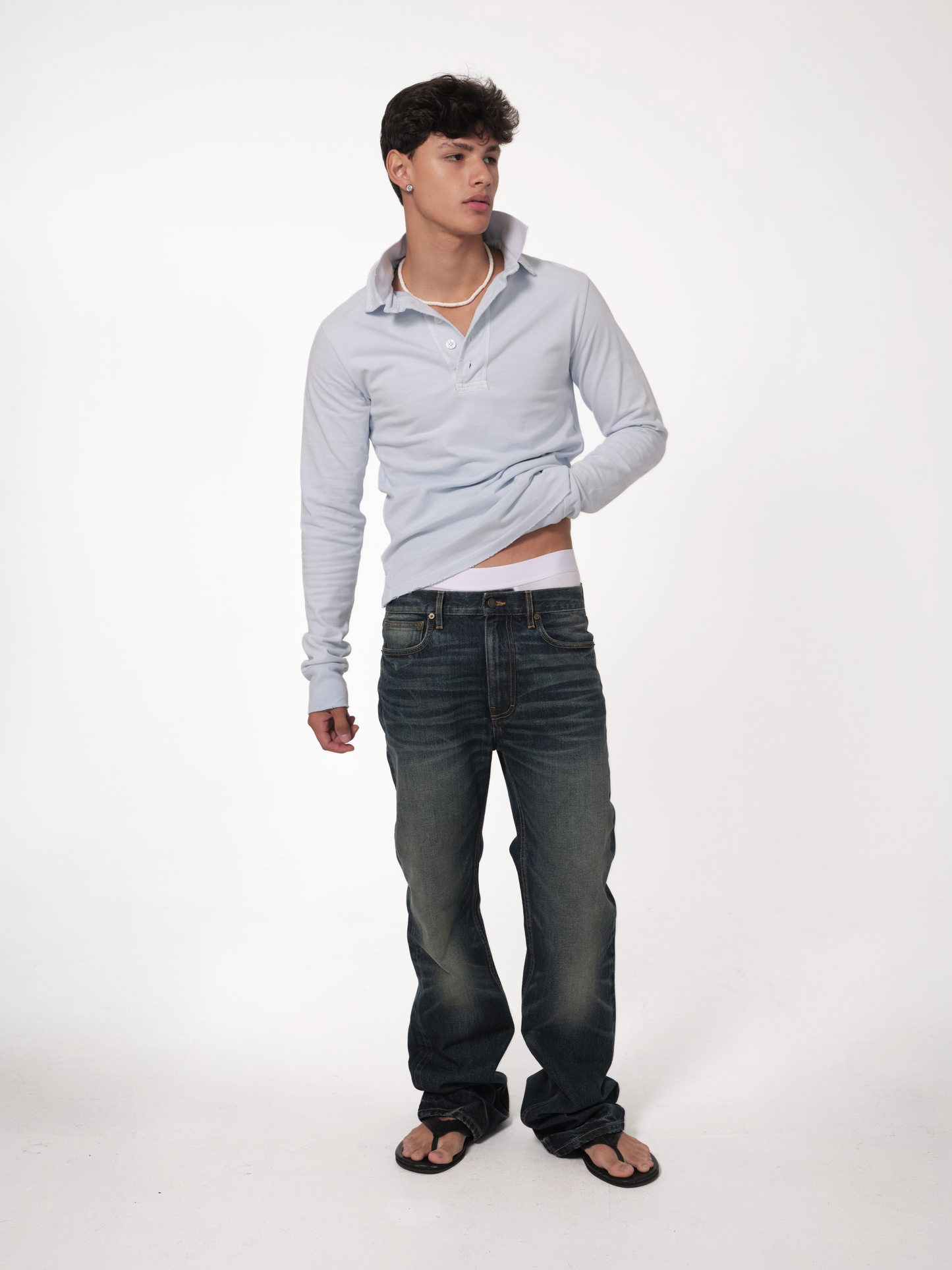 raimundo langlois rugby polo in blue, full-body view