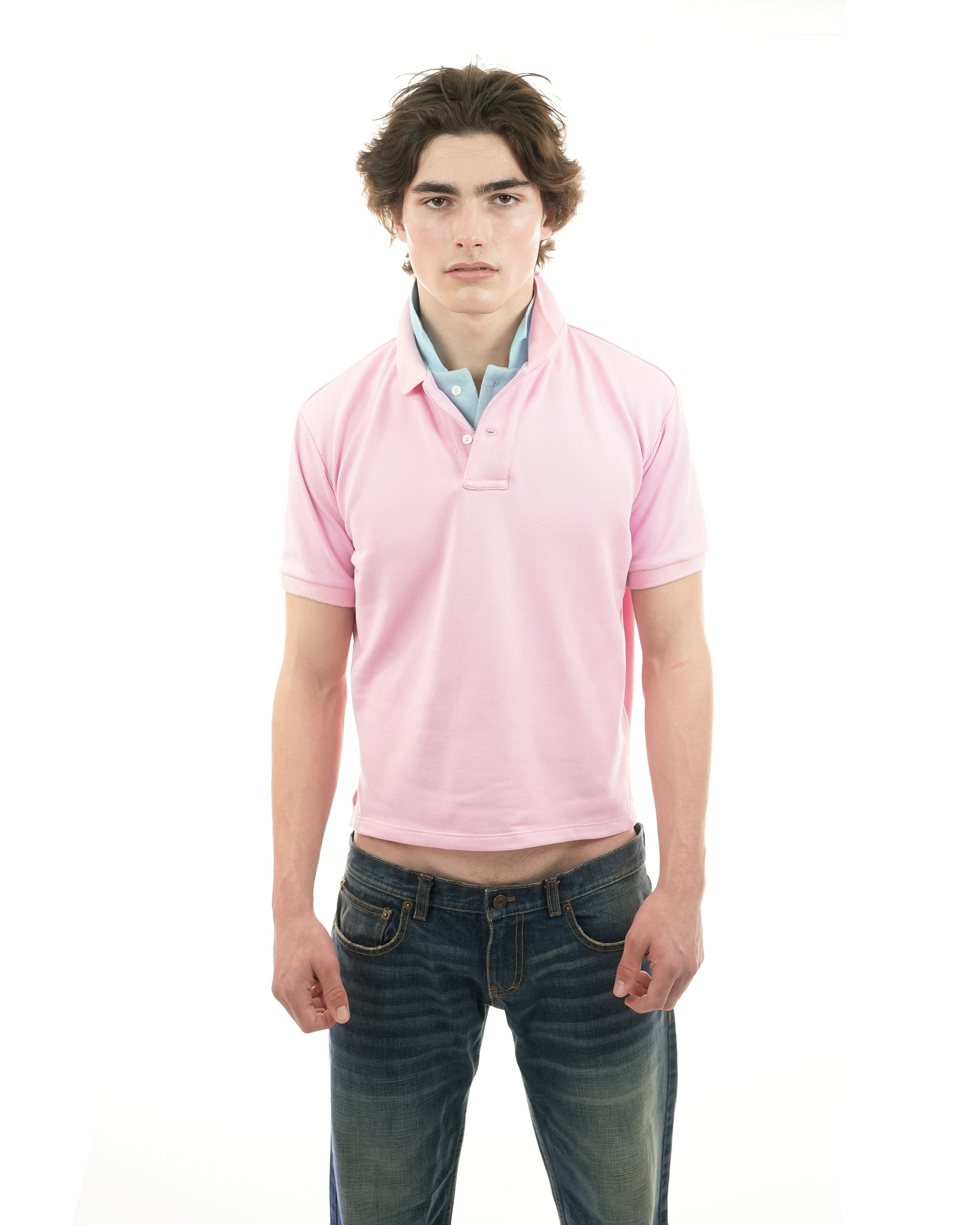 layered polo shirt